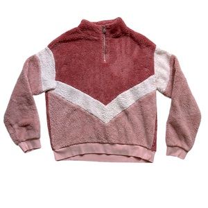 Divided Faux Shearling Sweater Half Zip H&M